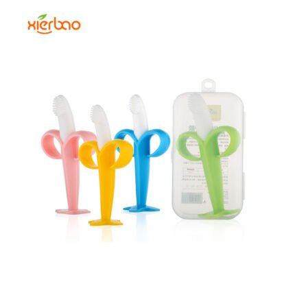 Baby Banana Shape Silicone Teether By Xierbao