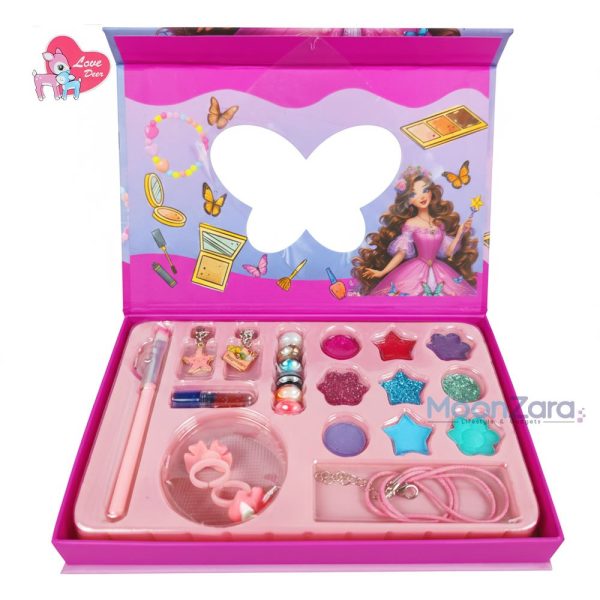 3 in 1 Kids Beauty Play Set – Makeup, Jewelry & DIY Beads Gift Box (22 Items) | LD6332A