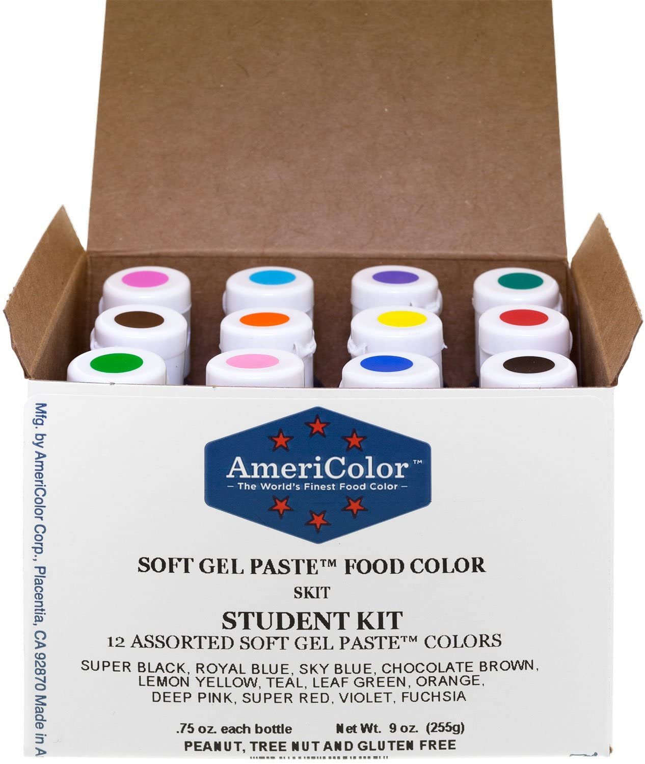 AmeriColor12pcs.jpg AmeriColor 12pcs Food Coloring Student Kit, 0.75 Ounce Bottles Soft Gel Paste Colors - Image 1